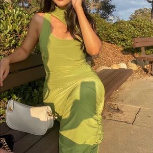 Green long dress